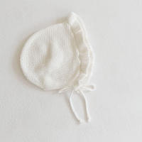 Gorro De Lana Versátil Para Bebés Femeninas De 0-2 Años Con Volante Estilizado Para El Otoño Estilo Sencillo Y Adorable - details 3