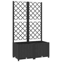 vidaXL Jardinera con enrejado PP 80x40x136 cm Color Gris oscuro,  Marrón,  Negro y mas - details 3