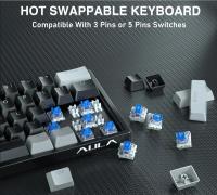 Teclado Mecánico De Juegos Mini AULA F3261 RGB Efecto USB Con Switches Rojos 61 Teclas Cable Separado Desmontable Para Mac Windows - details 15