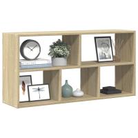 vidaXL Estante de pared madera ingeniería 100x25x50 cm en color Roble ahumado/Roble Sonoma/Negro y más | práctico organizador multiusos diseño compacto funcional - details 1