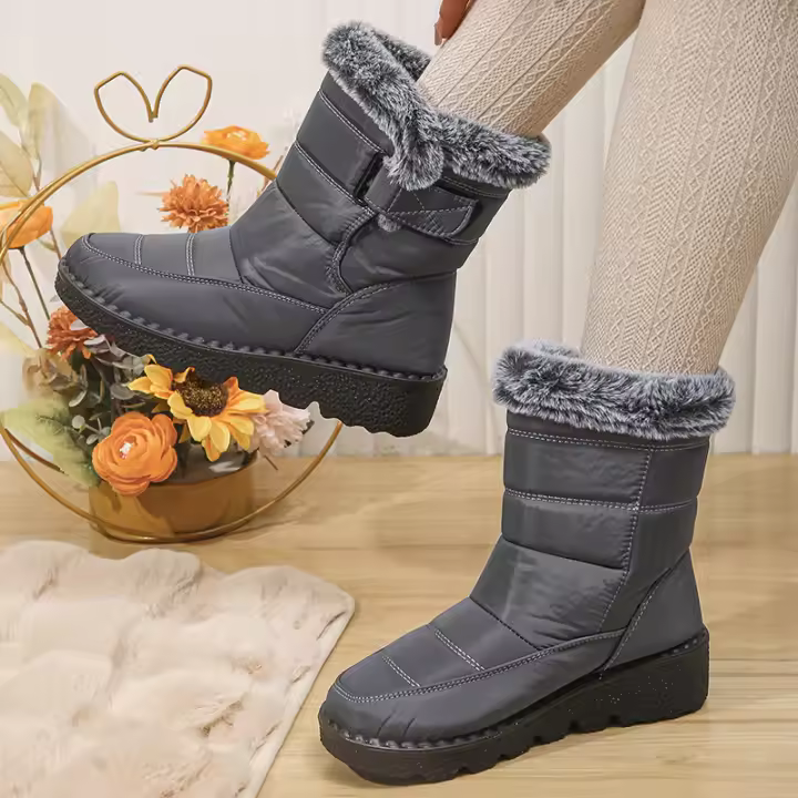 Botas De Nieve Impermeables Antideslizantes Para Mujer Con Peluche Sintética Abrazadera De Plataforma Botines De Invierno Calientes Talla 35-44 - 1