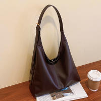 Bolso De Hombro Para Mujer Estilo Coreano Con Gran Capacidad Bolso Cruzado Sencillo Y Casual De Cuero PU Bolsa De Mano Con Solapa - details 24
