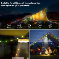 Luz De Cadena LED Recargable 2 En 1 Para Exterior Decoración De Jardín Y Camping Fita Luz Reciclable Para Tentado Iluminación De Vacaciones - details 22