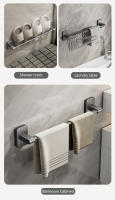 Rack De Toallas Montado En La Pared Con Ventosa No Perforada De Aleación De Aluminio Para Baño Barra Horizontal De Almacenamiento - details 11