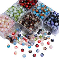 Alrededor De 20 Piezas De Cuentas Redondas De Vidrio Para DIY Joyería Combinación Doble De Flores Fragmentadas Hechas a Mano - details 1