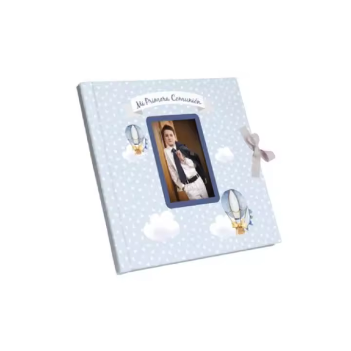 Agruval Álbum de Fotos Comunión Niño y Niña - 44 Páginas - Tapa Dura - Anillas - 20 Páginas para Pegar - 4 Modelos - 1