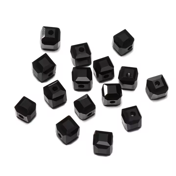 50pcs/lot Perlas De Cristal Transparente Cuadradas Para Manualidades Joyería Cadena De Teléfono Accesorios Espaciador Collar - 1