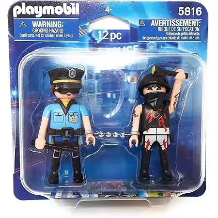 PLAYMOBIL - 5816 - Duo City Action - Policía estadounidense y ladrón - Juguete de acción y coleccionable - Recomendado para mayores de 3 años - 1