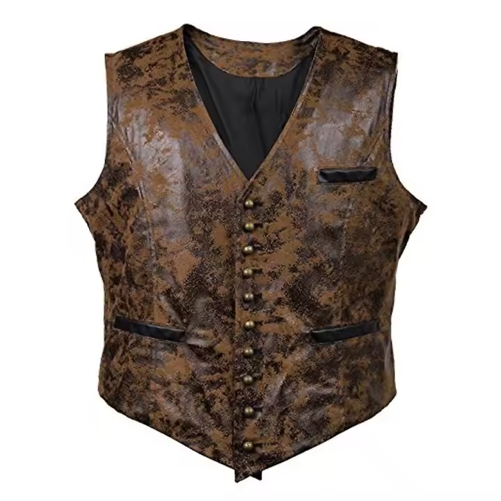 2025Mens Casual Vintage Leather Vest - 1