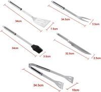 Set de utensilios de barbacoa de aluminio, accesorio profesional de barbacoa, perfecto juego de cubiertos de barbacoa gratis para hombres AD regalo de cumpleaños (5 piezas) - details 0