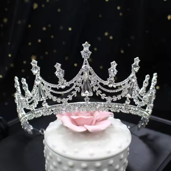 Diadema De Novia Barroco Lujo Geométrica Con Cristales Grandes Y Diamantes Para Baile De Graduación Y Bodas Accesorios De Cabello Para Mujeres - 1
