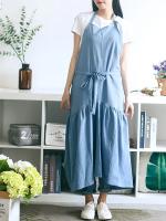 Delantal De Cocina De Algodón Y Lino Nórdico Mermaid Fairy Para Mujer Con Estampado De Flor Adecuado Para Peluquería Y Tienda De Ropa - details 5