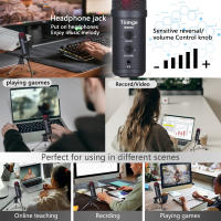 Micrófono De Grabación USB Para Computadora Y PC Condensador Con Control De Ganancia Y Eco Para Estudio Doméstico Plug And Play - details 6