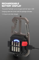 Luz LED Portátil Mini COB Con Display De Batería Recargable 8 Modos De Iluminación Alta Luminosidad Para Camping Senderismo Y Correr - details 4