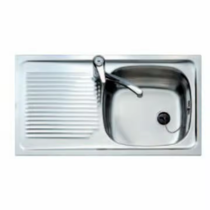 Fregadero de Un Seno con Escurridor Teka E/50 1C1E.REVE 3010 Acero Inoxidable - 1