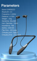 Auriculares Inalámbricos EARDECO Bluetooth 5.3 Con Cuello Estilo Deportivo Impermeables TWS Micrófono Recargable Para Videojuegos Y Música - details 16