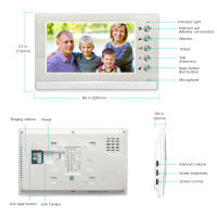 Sistema de intercomunicación de vídeo con cable, cámara de puerta, timbre, Kits de teléfono para casa, Villa, apartamento - details 10