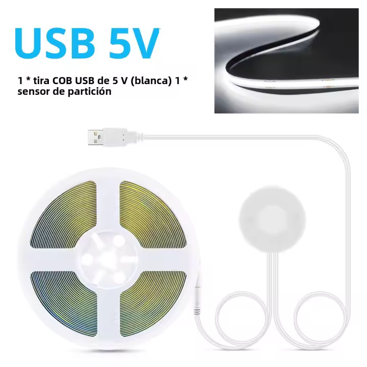 Luces LED COB USB 5V Para Maquillaje Con Dimmer Táctil De Vidrio Transparente Iluminación Para Espejo De Vestíbulo Y Mesa De Vestir DIY - 1