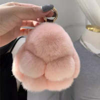 Llavero De Borla De Peluche De Conejo 14cm Para Mujer Adorno Para Bolso Y Coche Joyería Colgante Accesorios Regalos - details 8