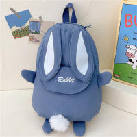 Mochila Personalizada Kawaii Con Orejas De Conejo Y Colgante De Oso Peluche Para Niñas Escolar Con Cierre De Cremallera Material Nylon Y Poliéster - details 11