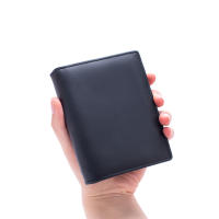 Cartera De Cuero Genuino Para Hombres Organizadora Vertical Tres Plegables Portatarjetas Antirrobo Con Cremallera Monedero - details 1