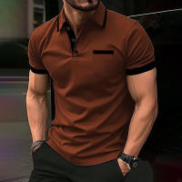 Camisa Polo Casual Para Hombre Verano Primavera Cuello En V Manga Corta Bolsillos Falsos Estampado Negocios Transpirable - details 5