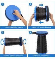 COSHANO Taburete Plegable portátil para Camping, Pesca, Senderismo, Barbacoa, Altura Ajustable Redondo 180kg (Azul Electrico) - details 2