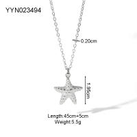 Encanto Collar de acero inoxidable de animales marinos de Metal, collares con colgante de estrella de mar de concha impermeable para mujeres y hombres, accesorios, joyería de moda - details 10