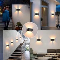 Lámpara De Pared Exterior LED 24W Con Sensor De Movimiento Negro/Blanco IP65 Impermeable Iluminación Ajustable Para Interior Y Exterior Luz De Porche Moderna Sin Certificación - details 5
