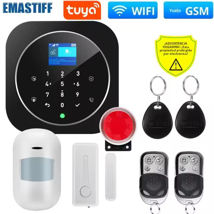 Nuevo Sistema De Alarma WIFI Tuya W9B Para Seguridad Doméstica 433MHz Control Remoto Por App TuyaCompatible Con Alexa Y Google Assistant - 1