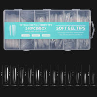 240pcs Uñas Postizas De Acrílico Transparentes Y Largas Para Arte De Uñas Decoración De Ballet Vitrina De Belleza - details 10