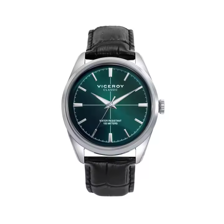 Viceroy CLASSIC 401375-67 Reloj de hombre - Esfera verde y correa de piel negra - 1