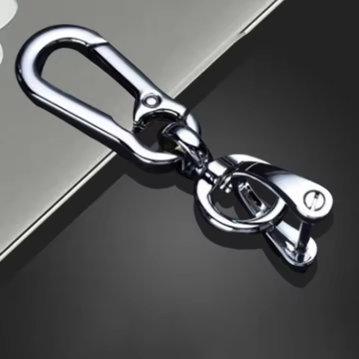 Llavero De Coche Clásico Para Hombres En Acero Inoxidable Con Clip Para Cinturón Hebilla Antipérdida Bolso De Llavero De Moda Decoración Para Coche - 1