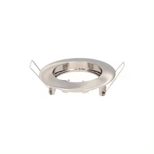 Aro fijo redondo empotrable "Chandur" para lámparas dicroicas Ø80mm color níquel - 1