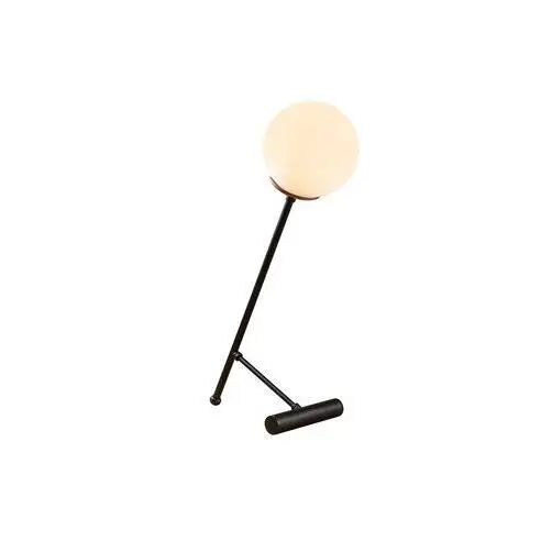 CRISTAL RECORD Lámpara de Mesa Negra con Tulipa Blanca Model 17 - Iluminación LED - 1