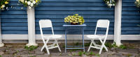 silla plegable, silla plegable acolchada, silla plegable cocina, silla plegable blanca
