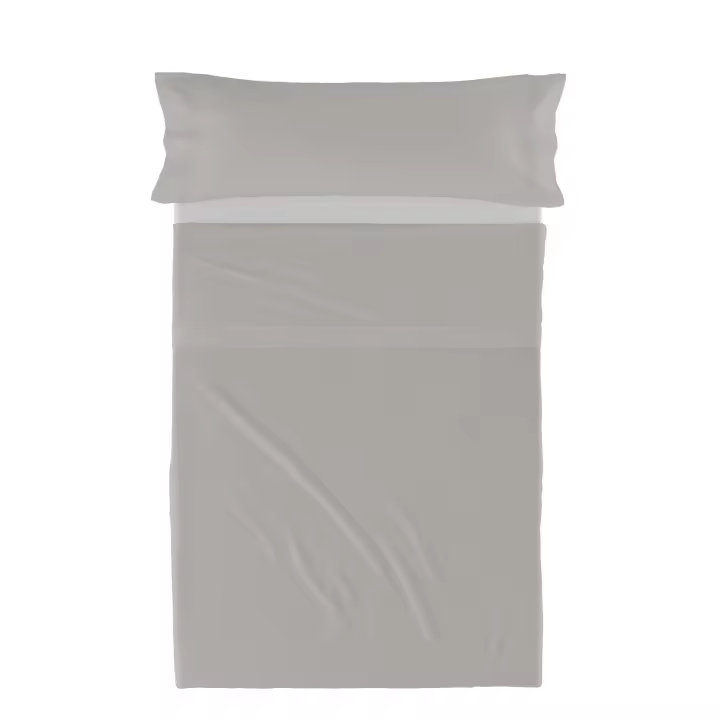 Happyfriday- Basic Juego de sábanas 2 piezas (No incluye bajera) Gris, Juegos de sábanas 100% Algodón, calidad de 150 TC, Fabricado en España - 1
