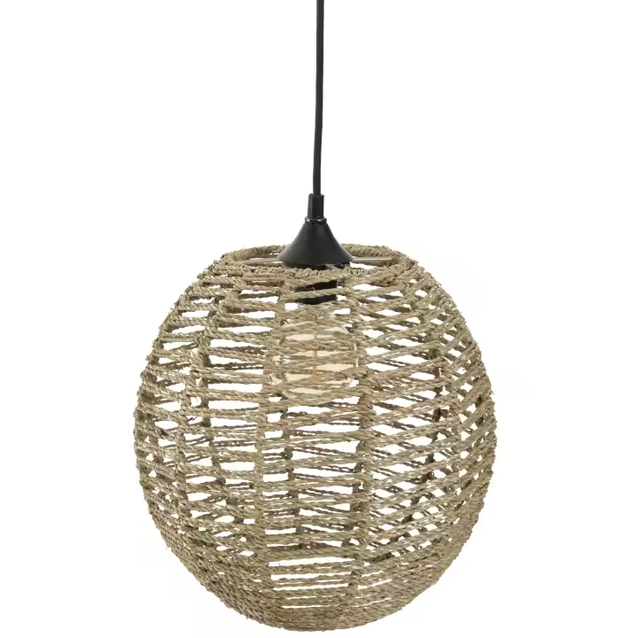 Atmosphera Lámpara Colgante Ratán y Metal 33x33x35cm Beige - 1