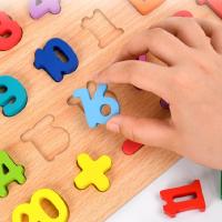 Puzzle De Madera 3D Para Niños Juego Educativo De Letras Y Números Tangram Tablero De Aprendizaje Mano Grabación Juguete Cognitivo - details 1