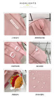 Mochila De Nylon Impermeable Para Niñas Y Adolescentes Con Capacidad Para Portátil Mochila De Viaje Unisex Negro Rosa - details 7