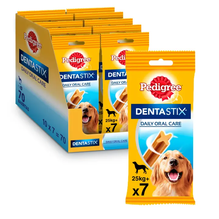 Pedigree Dentastix Snack Dental para la Higiene Oral de Perros Grandes (10 paquetes de 7ud) - 1