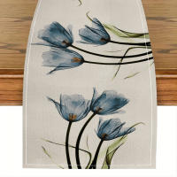 Corredor De Mesa De Lino Tulipán Estilo Rustico Farmhouse 13x70 Pulgadas Decoración Para Comedor Interior Y Exterior En Casa - details 5
