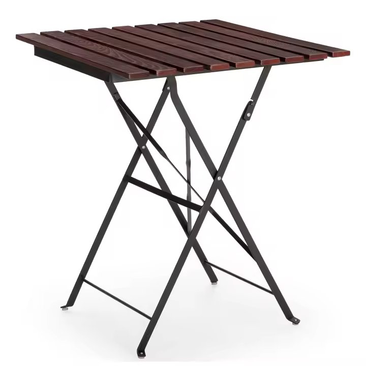VS Venta-Stock Mesa de Jardín Plegable Agata de Madera y Metal Negro - 1