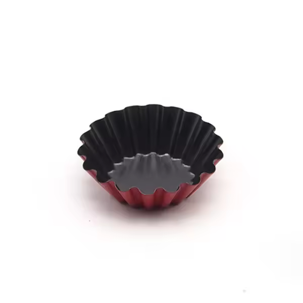 Molde de acero al carbono reciclable para tartaletas de huevo con encaje, molde para tarta portuguesa con forma de crisantemo, molde redondo para tartaletas de huevo - 1
