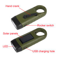 Linterna LED De Sobrevivencia Recargable Para Pesca Navegación Senderismo Con Solar Panel Y Generador De Manivela Emergencia - details 11