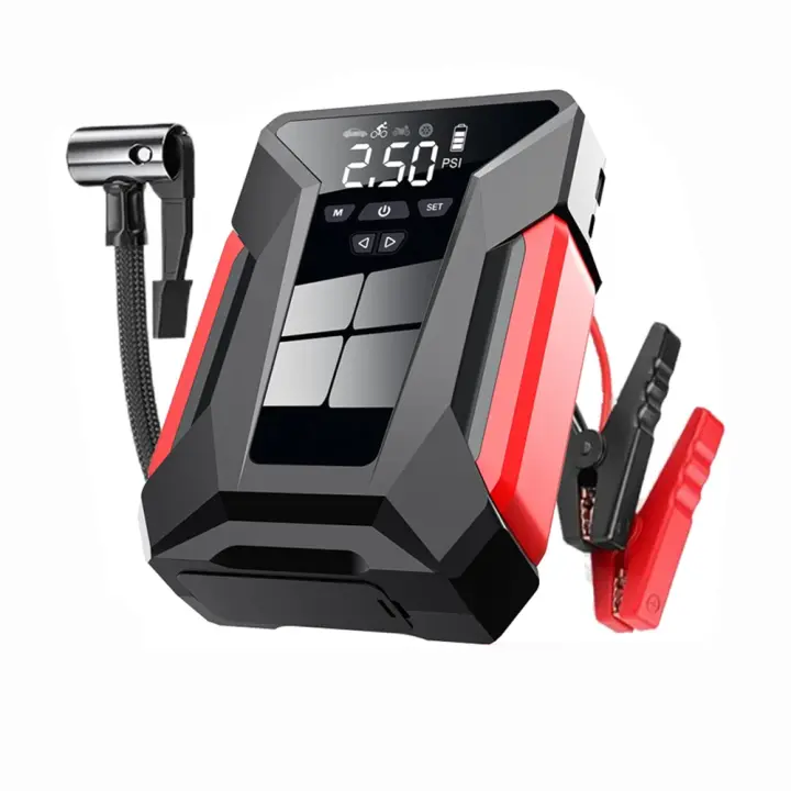 Banco de energía de emergencia para coche de 28000 mAh, inflador de neumáticos de 150 PSI, multifunción, bomba de aire con bolsa - 1