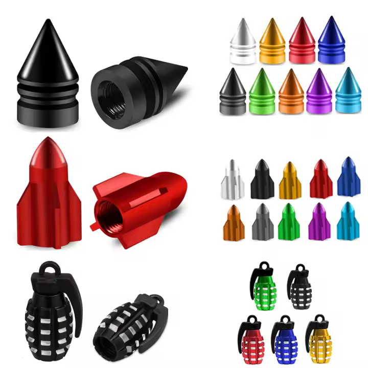 4pcs Tapas De Válvula De Neumático Para Coche Camión Bicicleta Aleación De Aluminio Cubierta De Válvula De Rueda De Automóvil - 1
