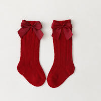 Calcetines De Verano Para Niñas Con Lazo Calcetines Largos Hasta La Rodilla De Algodón Y Spandex Para Bebés Y Niñas Todoterreno Transpirables Suela Hueca Diseño De Princesa - details 15