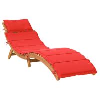 vidaXL Tumbona con cojín madera maciza de acacia Marrón, Gris oscuro, Crema Sillas de Exterior Ideal para jardín, playa, piscina, terraza Tumbona Piscina Tumbonas Playa Tumbonas Jardín Exterior - details 2