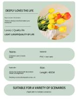5 Cabezas De Tulipes Artificiales Para Decoración De Hogar Y Bodas Flores Simuladas De Plástico Suave Con 3 Flores Y 2 Brotes - details 1